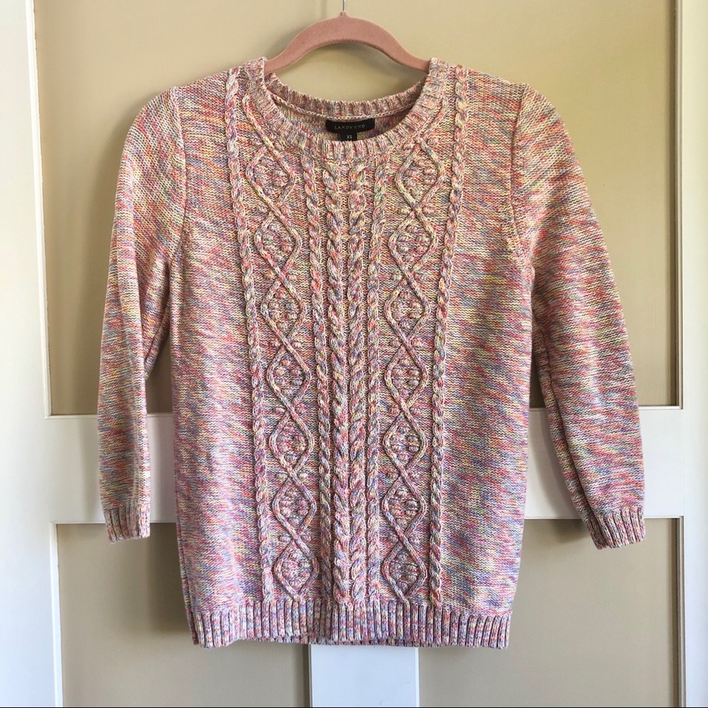 Land’s End Marled Cable Knit Sweater